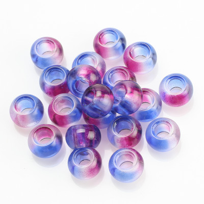 20 komada staklenih okruglih perli s velikom rupom, dvobojne perle s velikom rupom od 10x14 mm, kristalni odstojnik za DIY izradu narukvica, ručno izrađen nakit