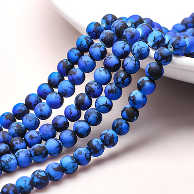 45 kom Šarene staklene narukvice Kamen 8 mm kristalno mat okrugle razmaknice perle za izradu nakita DIY ogrlica Nakit Dodaci