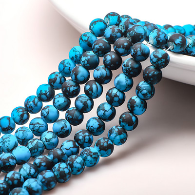 45 kom Šarene staklene narukvice Kamen 8 mm kristalno mat okrugle razmaknice perle za izradu nakita DIY ogrlica Nakit Dodaci