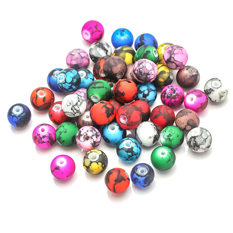 45 kom Šarene staklene narukvice Kamen 8 mm kristalno mat okrugle razmaknice perle za izradu nakita DIY ogrlica Nakit Dodaci