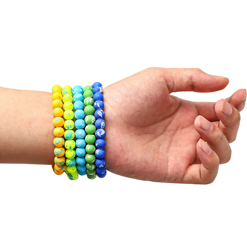 45 τμχ Γυάλινες ματ χάντρες 8mm Καουτσούκ νέον στρογγυλό διαχωριστικό με χάντρες για κοσμήματα κατασκευής DIY γούρια Αξεσουάρ κολιέ/βραχιόλι/ σκουλαρίκια