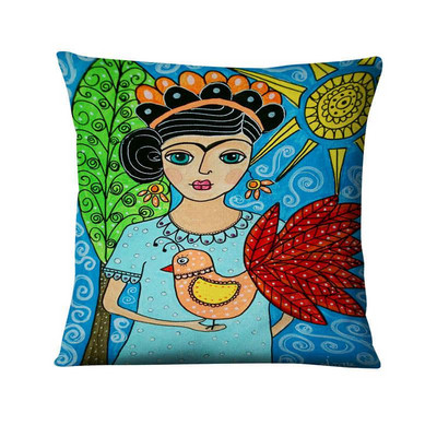 Dekoracija jastuka za dom Meksička djevojka Slika Jastuk Ukrasni jastuk Ukras za dom Almofadas Decorativas Para Sofa Nabaci jastuk