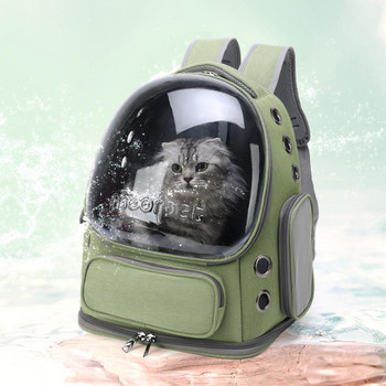 Котешка раница за котка и малко куче, вентилирана прозрачна преносима чанта за носене, раница за носене за туризъм, употреба при пътуване