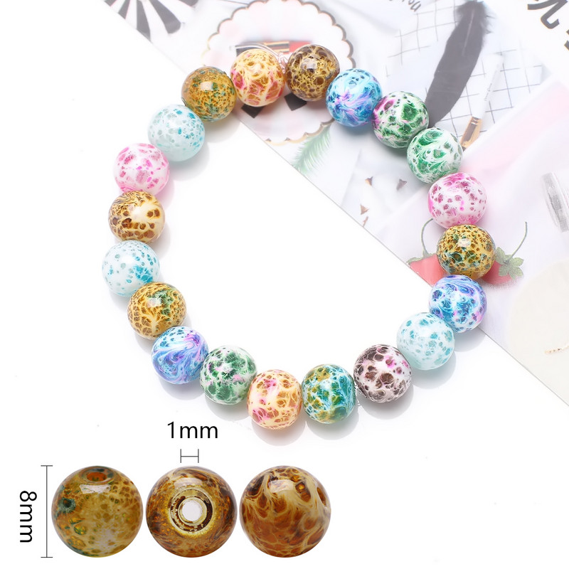 45 kom 8 mm staklene labave razmaknice šarm perle uzorak za izradu nakita kristalne okrugle kamene perle DIY ogrlica narukvica veleprodaja