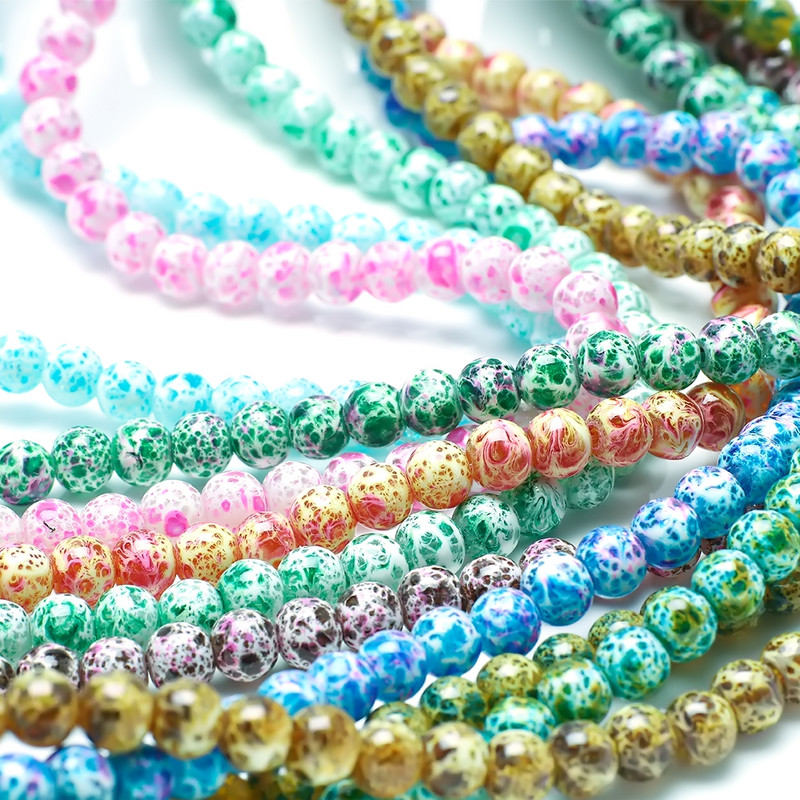 45 kom 8 mm staklene labave razmaknice šarm perle uzorak za izradu nakita kristalne okrugle kamene perle DIY ogrlica narukvica veleprodaja