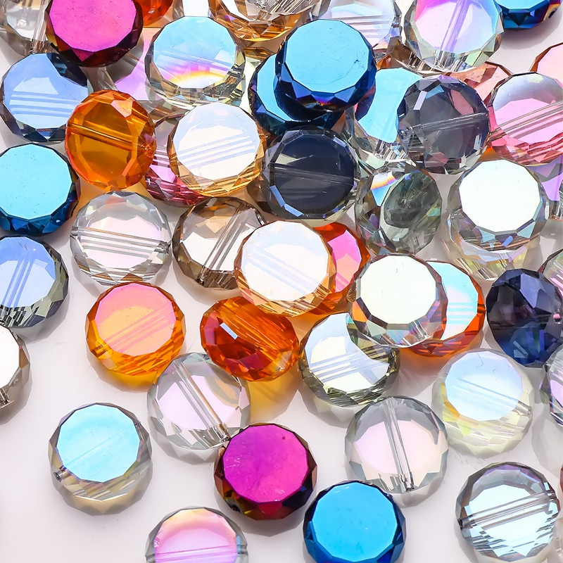 20 komada nakita Diy Izrada kristalnih dodataka Flatback Okrugle perle 14 mm Fasetirane staklene labave perle Jeftine perle Veleprodaja na veliko