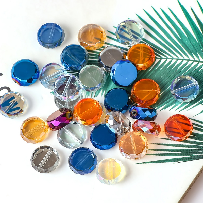 20 komada nakita Diy Izrada kristalnih dodataka Flatback Okrugle perle 14 mm Fasetirane staklene labave perle Jeftine perle Veleprodaja na veliko