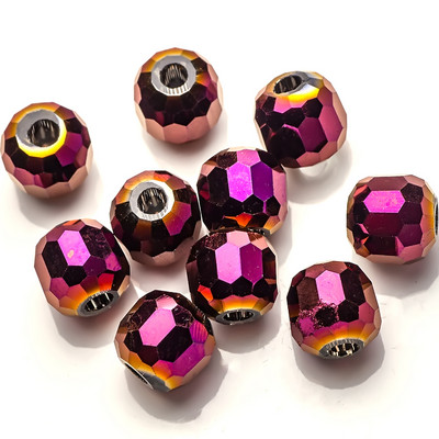 Mărgele cu găuri mari, 10/12 MM, sticlă de cristal, formă rotundă, piatră naturală, mărgele, accesorii pentru bijuterii, pentru a face brățări, colier, acut