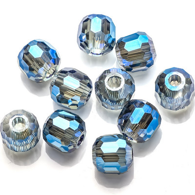 Mărgele cu găuri mari, 10/12 MM, sticlă de cristal, formă rotundă, piatră naturală, mărgele, accesorii pentru bijuterii, pentru a face brățări, colier, acut