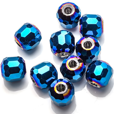 Mărgele cu găuri mari, 10/12 MM, sticlă de cristal, formă rotundă, piatră naturală, mărgele, accesorii pentru bijuterii, pentru a face brățări, colier, acut