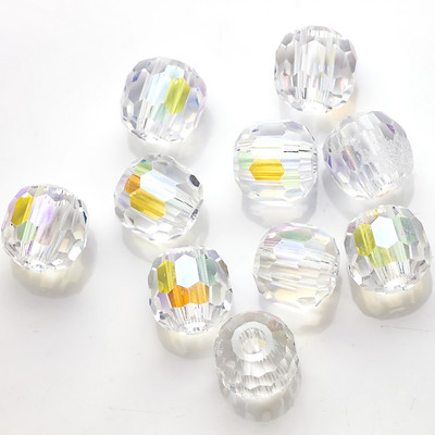 Mărgele cu găuri mari, 10/12 MM, sticlă de cristal, formă rotundă, piatră naturală, mărgele, accesorii pentru bijuterii, pentru a face brățări, colier, acut