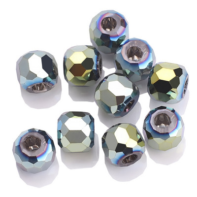 Mărgele cu găuri mari, 10/12 MM, sticlă de cristal, formă rotundă, piatră naturală, mărgele, accesorii pentru bijuterii, pentru a face brățări, colier, acut