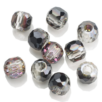 Mărgele cu găuri mari, 10/12 MM, sticlă de cristal, formă rotundă, piatră naturală, mărgele, accesorii pentru bijuterii, pentru a face brățări, colier, acut