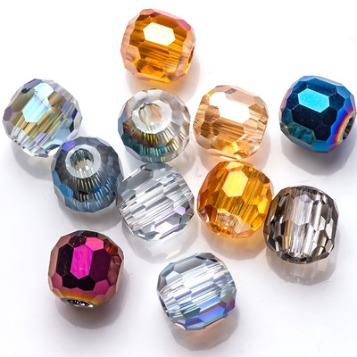Mărgele cu găuri mari, 10/12 MM, sticlă de cristal, formă rotundă, piatră naturală, mărgele, accesorii pentru bijuterii, pentru a face brățări, colier, acut