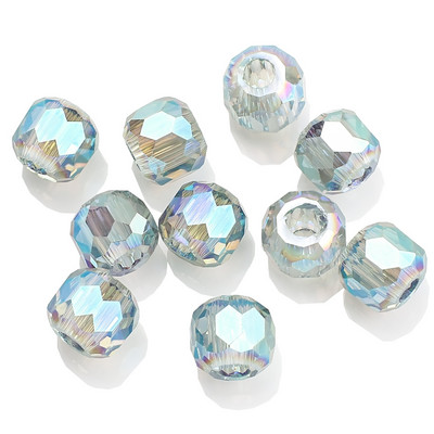 Mărgele cu găuri mari, 10/12 MM, sticlă de cristal, formă rotundă, piatră naturală, mărgele, accesorii pentru bijuterii, pentru a face brățări, colier, acut