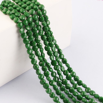 95 τεμάχια/Παρτίδα Τσεχικές γυάλινες επίπεδες χάντρες Πράσινες χάντρες κρυστάλλων με όψη 6 χιλιοστών Κίνα Κοσμήματα Κεντήματα DIY Κατασκευή αξεσουάρ Χονδρική