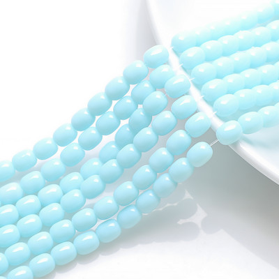 40 buc/lot margele de sticla mate cilindrice 8x10mm margele ovale de cristal pentru realizarea de bijuterii, bricolaj, bratari, colier, accesorii de bijuterii