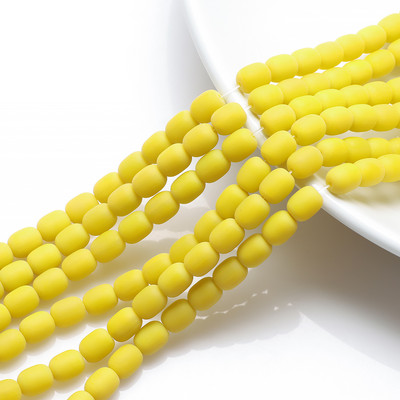 40 buc/lot margele de sticla mate cilindrice 8x10mm margele ovale de cristal pentru realizarea de bijuterii, bricolaj, bratari, colier, accesorii de bijuterii