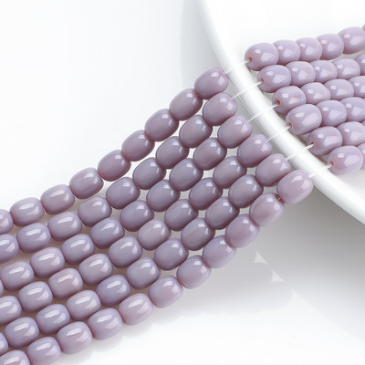 40 buc/lot margele de sticla mate cilindrice 8x10mm margele ovale de cristal pentru realizarea de bijuterii, bricolaj, bratari, colier, accesorii de bijuterii