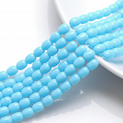 40 buc/lot margele de sticla mate cilindrice 8x10mm margele ovale de cristal pentru realizarea de bijuterii, bricolaj, bratari, colier, accesorii de bijuterii