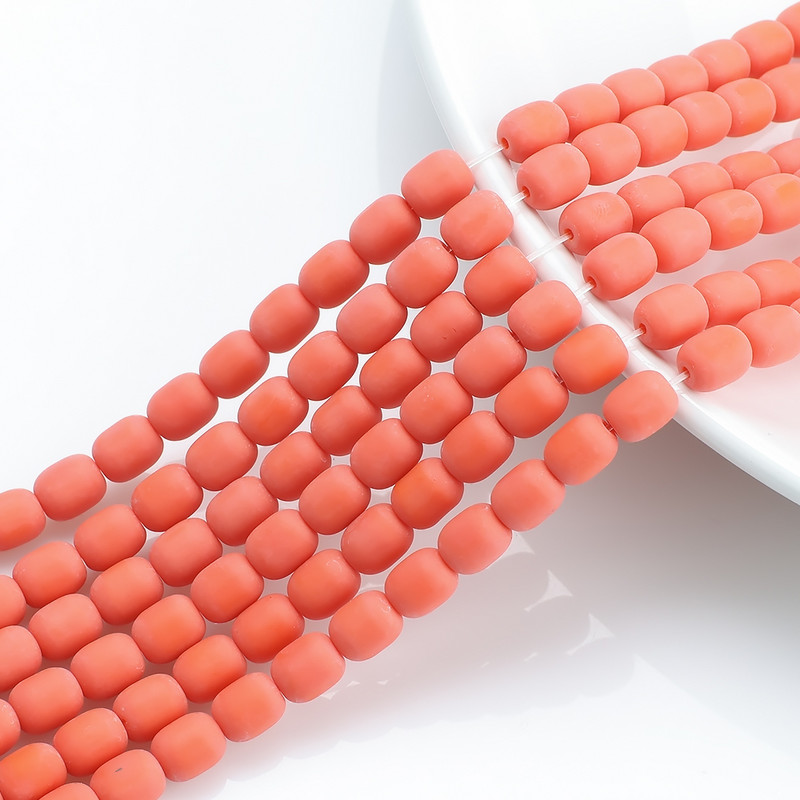 40 buc/lot margele de sticla mate cilindrice 8x10mm margele ovale de cristal pentru realizarea de bijuterii, bricolaj, bratari, colier, accesorii de bijuterii