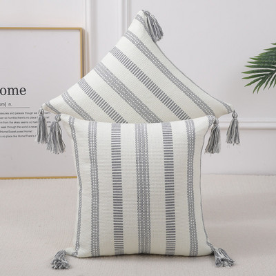 Homaxy Cotton párnahuzat Csíkos párnahuzat Dekoratív párnahuzat Sofa Car Home-hoz 45x45 50x50 luxus díszpárnahuzat