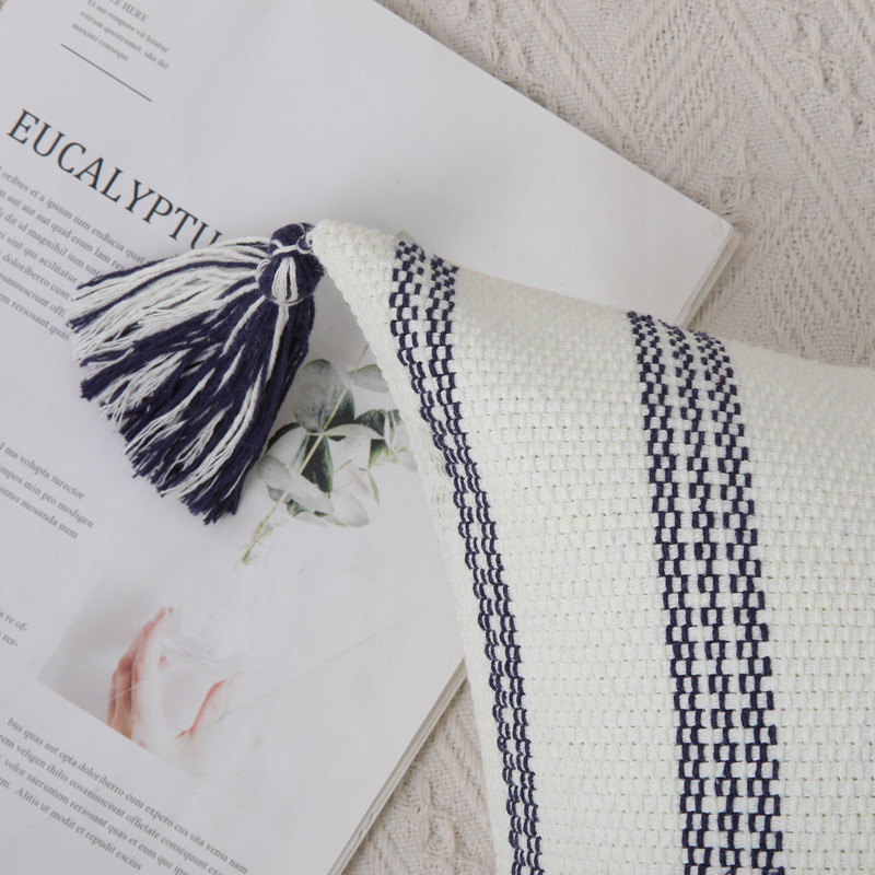 Homaxy Cotton párnahuzat Csíkos párnahuzat Dekoratív párnahuzat Sofa Car Home-hoz 45x45 50x50 luxus díszpárnahuzat