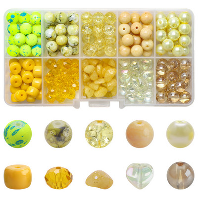 200 τεμ./Κουτί 8mm ντεγκραντέ γυάλινες χάντρες Loose Spacer Στρογγυλές χάντρες για DIY Κατασκευή κοσμημάτων Χειροποίητο βραχιόλι κολιέ σκουλαρίκι Σετ χειροτεχνίας