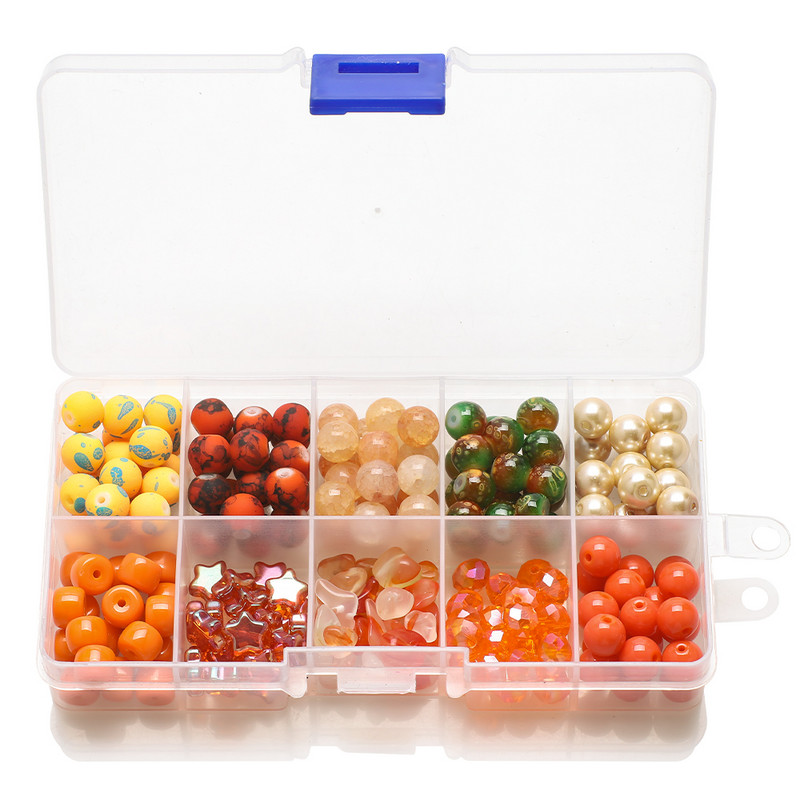 200 τεμ./Κουτί 8mm ντεγκραντέ γυάλινες χάντρες Loose Spacer Στρογγυλές χάντρες για DIY Κατασκευή κοσμημάτων Χειροποίητο βραχιόλι κολιέ σκουλαρίκι Σετ χειροτεχνίας