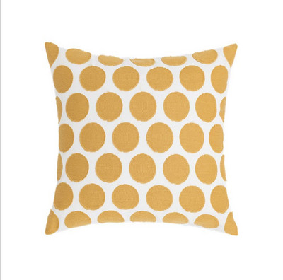 Sárga virágos hímzéses párnahuzat fekete geometrikus pamutvászon párnahuzat otthoni dekoratív párnahuzat párnaszár 45x45cm