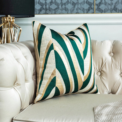 Zlatna Jacquard jastučnica Zeleno Žuta Geometrijska kućna ukrasna jastučnica 45x45/50x50cm Jastučnica za sofu za dnevni boravak