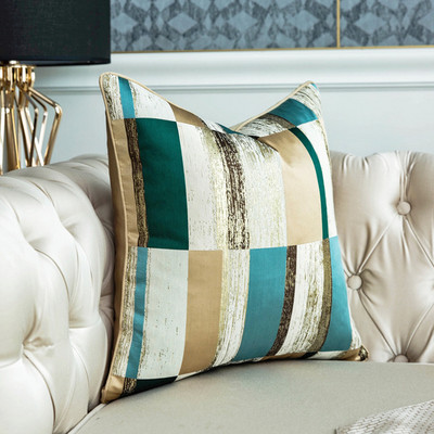 Zlatna Jacquard jastučnica Zeleno Žuta Geometrijska kućna ukrasna jastučnica 45x45/50x50cm Jastučnica za sofu za dnevni boravak