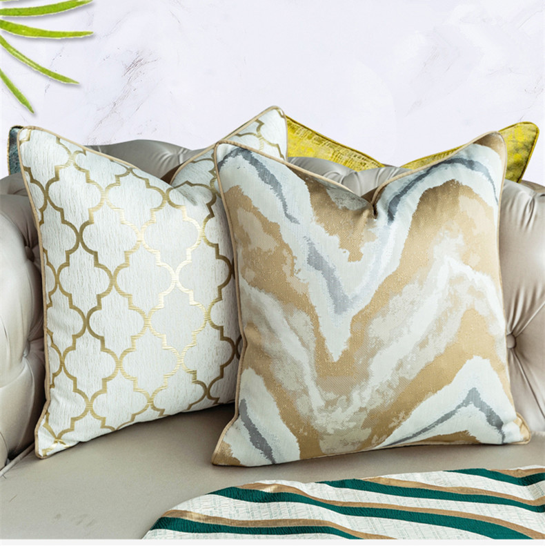 Zlatna Jacquard jastučnica Zeleno Žuta Geometrijska kućna ukrasna jastučnica 45x45/50x50cm Jastučnica za sofu za dnevni boravak
