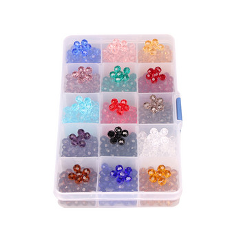 15 Χρώματα 750 τμχ/Κουτί Γυάλινες κρυστάλλινες χάντρες χύμα-6mm Στρογγυλές γυάλινες χάντρες Χαλαρές χάντρες για αξεσουάρ με χάντρες κοσμημάτων DIY