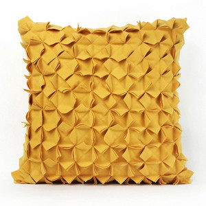 Kézi hímzés Geometrikus párnahuzat sárga kék rátétek Párnahuzat dekoráció párnahuzat 45x45cm 30x50cm párnaszár
