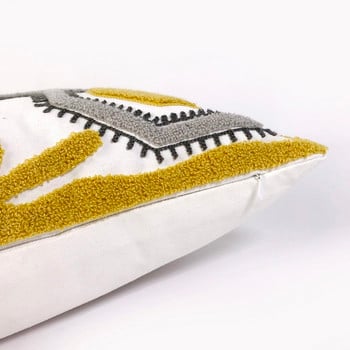 Жълто сива геометрична бродерия Калъфка за възглавница Абстрактна калъфка за възглавница 45x45 см. Диван за всекидневна Декорация на дома Pillowcse