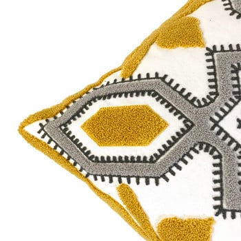 Жълто сива геометрична бродерия Калъфка за възглавница Абстрактна калъфка за възглавница 45x45 см. Диван за всекидневна Декорация на дома Pillowcse