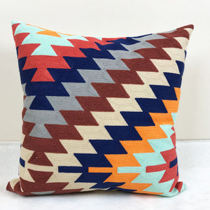 Otthoni dekoráció hímzett párnahuzat Kilim geometrikus vászon pamut négyzet alakú hímzés párnahuzat 45x45 cm párnaszár