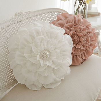 Ροζ Λουλούδια Μαξιλάρι Με Εσωτερικό Πυρήνα Διακόσμηση Σπιτιού Λευκό Ιβουάρ Πέταλο Μαξιλάρι Sun Flower Κοριτσίστικα Διακόσμηση Δωματίου Μαξιλάρι Ριχτάρι 50x50cm