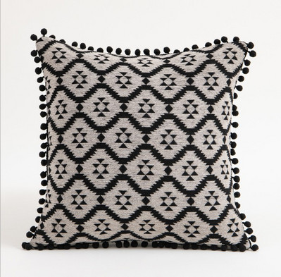 Bohomia Jacquard párnahuzat Bojt Pompom otthoni dekoratív Kilim párnahuzat 45x45cm Vintage nappali kanapé párnahuzat
