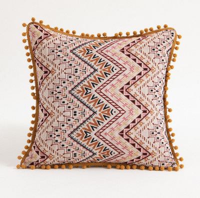 Bohomia Jacquard párnahuzat Bojt Pompom otthoni dekoratív Kilim párnahuzat 45x45cm Vintage nappali kanapé párnahuzat