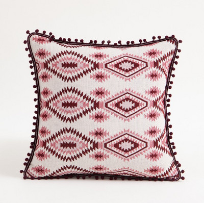 Bohomia Jacquard párnahuzat Bojt Pompom otthoni dekoratív Kilim párnahuzat 45x45cm Vintage nappali kanapé párnahuzat