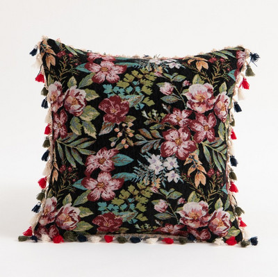 Bohomia Jacquard párnahuzat Bojt Pompom otthoni dekoratív Kilim párnahuzat 45x45cm Vintage nappali kanapé párnahuzat