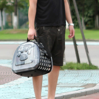 Φορητή πτυσσόμενη διαφανής τσάντα μεταφοράς κατοικίδιων σκυλιών Cats Handbag Shoulder Bag