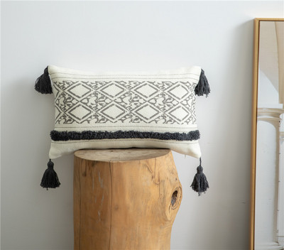 Geltona žalia pomponinė pagalvės užvalkalas Namų dekoravimas siuvinėjimas pagalvėlės užvalkalas 45x45cm/30x50cm sofos pagalvės užvalkalas pagalvės užvalkalas