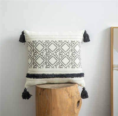 Geltona žalia pomponinė pagalvės užvalkalas Namų dekoravimas siuvinėjimas pagalvėlės užvalkalas 45x45cm/30x50cm sofos pagalvės užvalkalas pagalvės užvalkalas