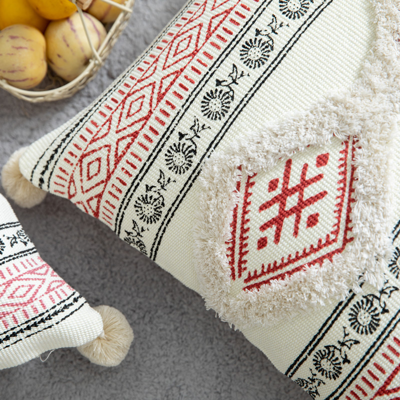 Geltona žalia pomponinė pagalvės užvalkalas Namų dekoravimas siuvinėjimas pagalvėlės užvalkalas 45x45cm/30x50cm sofos pagalvės užvalkalas pagalvės užvalkalas