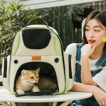 Σακίδιο πλάτης 10 κιλών για κατοικίδια γάτα μεγάλης χωρητικότητας Φορητό υπαίθριο πάνινο τσαντάκι μεταφοράς σκύλου Space Capsule Breathable Box Cage Travel Handba
