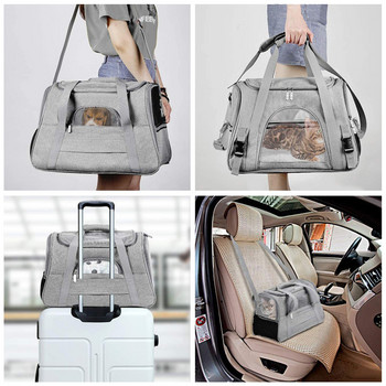Преносими чанти за носене на котки и кучета Меки носачи за пътуване на открито Дишаща чанта с цип за домашни любимци Дишаща чанта за домашни любимци