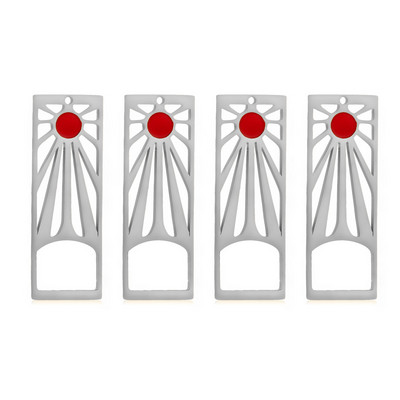 4db Rozsdamentes acél Tanjiro fülbevaló Demon Slayer hosszú fülbevaló Anime Cosplay kellékek Hanafuda Drop Diy Sun Launch Charms medál